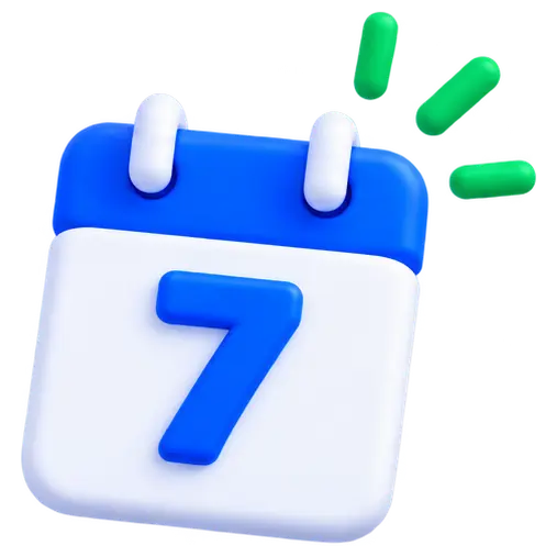 Calendario de la prueba gratis de 7 días